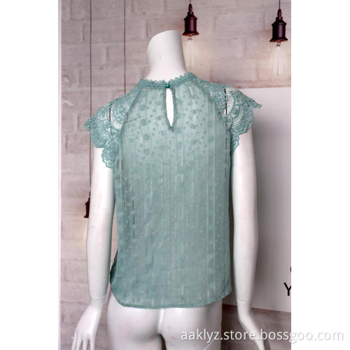 Comfortable Cut Flower Lace Women Pullover